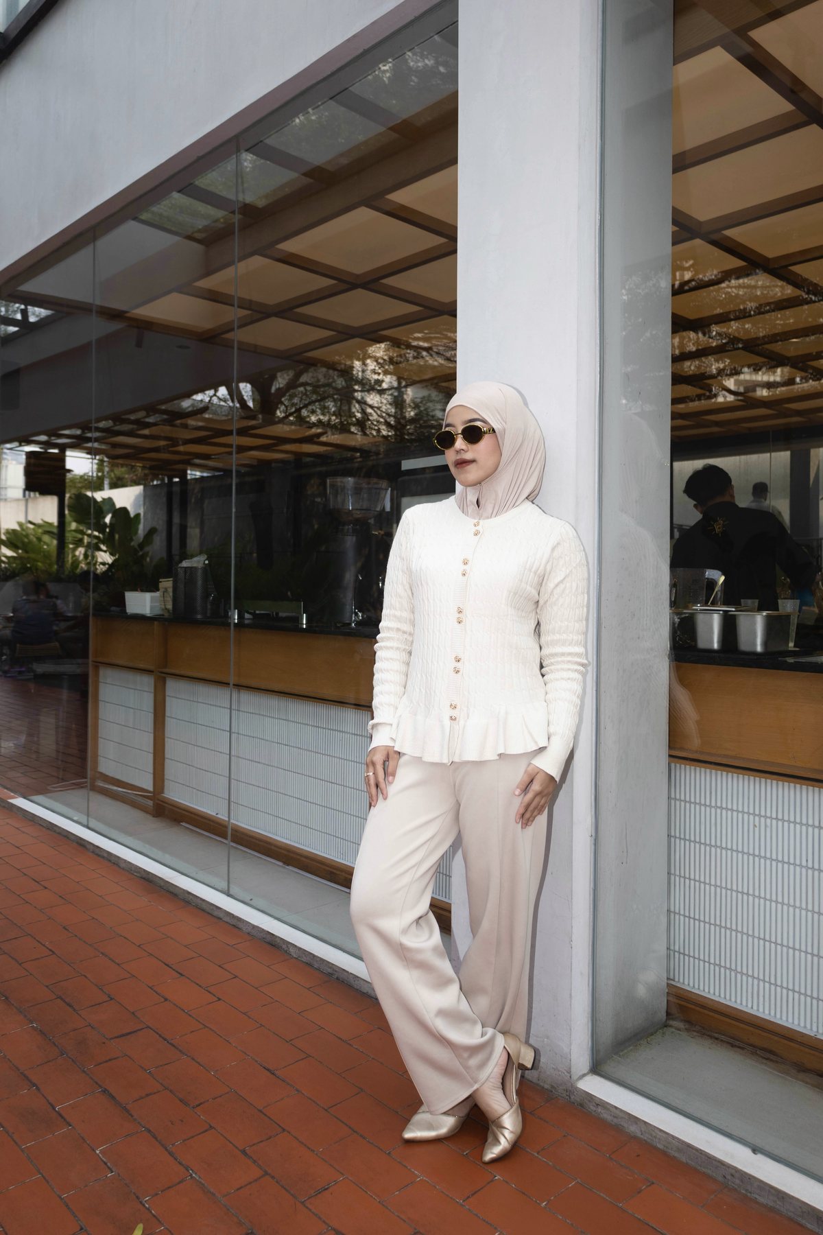 S&L Wear ivory knit editorial